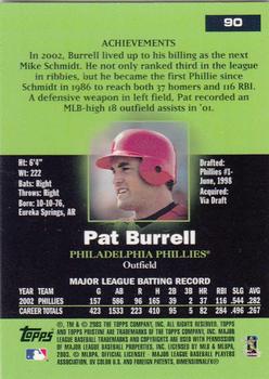2003 Topps Pristine #90 Pat Burrell Back