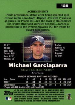 2003 Topps Pristine #125 Michael Garciaparra Back
