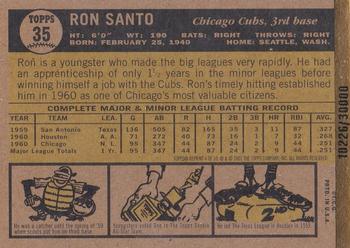 2001 Topps 50th Anniversary Chicago Cubs Reprints #4 Ron Santo Back