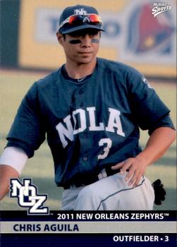 2011 MultiAd New Orleans Zephyrs #1 Chris Aguila Front