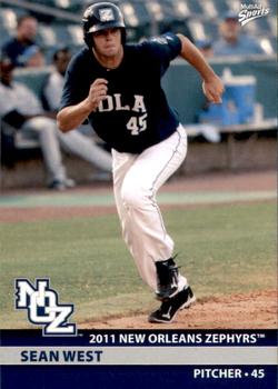 2011 MultiAd New Orleans Zephyrs #31 Sean West Front