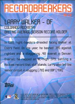 2003 Topps - Record Breakers (Series Two) #RB-LW Larry Walker Back