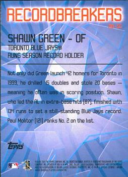 2003 Topps - Record Breakers (Series Two) #RB-SG Shawn Green Back