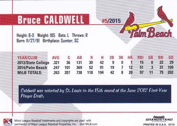 2015 Grandstand Palm Beach Cardinals #NNO Bruce Caldwell Back