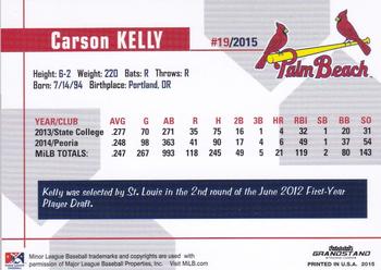 2015 Grandstand Palm Beach Cardinals #NNO Carson Kelly Back