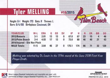 2015 Grandstand Palm Beach Cardinals #NNO Tyler Melling Back