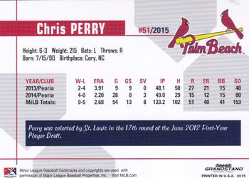 2015 Grandstand Palm Beach Cardinals #NNO Chris Perry Back