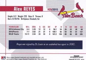 2015 Grandstand Palm Beach Cardinals #NNO Alex Reyes Back