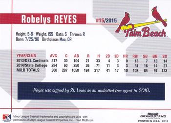 2015 Grandstand Palm Beach Cardinals #NNO Robelys Reyes Back