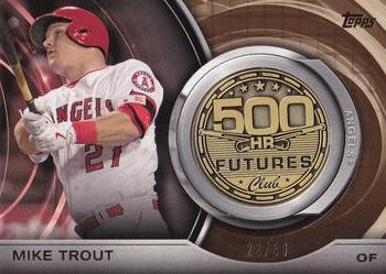 2016 Topps Update - 500 HR Futures Club Medallions Gold #500M-5 Mike Trout Front