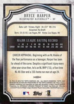 2018 Topps Museum Collection #1 Bryce Harper Back