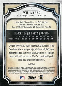 2018 Topps Museum Collection #34 Wil Myers Back