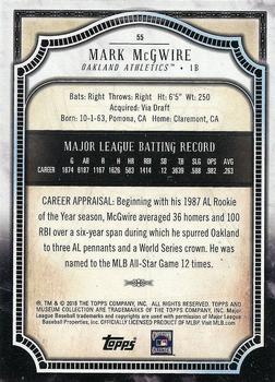 2018 Topps Museum Collection #55 Mark McGwire Back