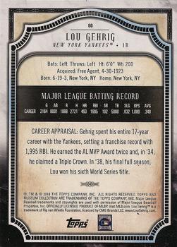 2018 Topps Museum Collection #60 Lou Gehrig Back