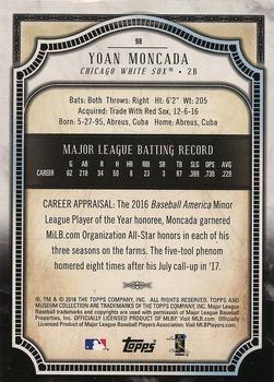 2018 Topps Museum Collection #98 Yoan Moncada Back