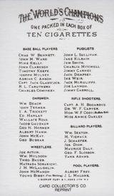 1988 CCC 1887 Allen & Ginter (N28/N29) Reprint (Baseball Only) #NNO Joseph Mulvey Back