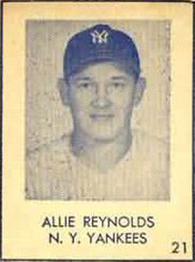 1948 Blue Tint (R346) #21 Allie Reynolds Front