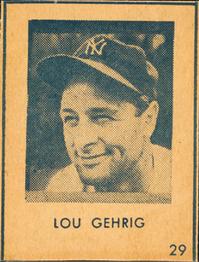1948 Blue Tint (R346) #29 Lou Gehrig Front