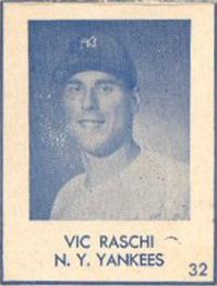 1948 Blue Tint (R346) #32 Vic Raschi Front