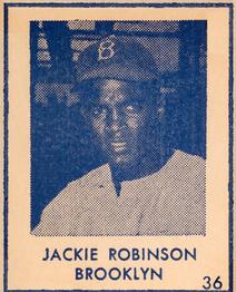 1948 Blue Tint (R346) #36 Jackie Robinson Front