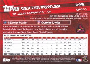 2017 Topps On-Demand Mini #446 Dexter Fowler Back