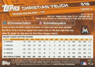 2017 Topps On-Demand Mini #518 Christian Yelich Back