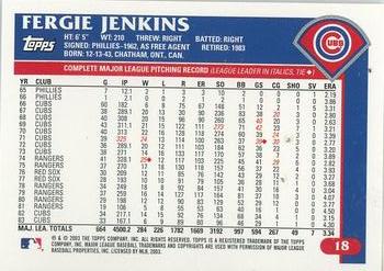 2003 Topps Retired Signature Edition #18 Fergie Jenkins Back