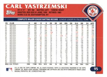 2003 Topps Retired Signature Edition #95 Carl Yastrzemski Back