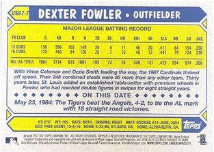 2017 Topps On-Demand Mini - 1987 Topps Baseball & Rookie and Trades Red #US87-7 Dexter Fowler Back