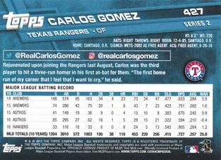 2017 Topps On-Demand Mini - Blue #427 Carlos Gomez Back