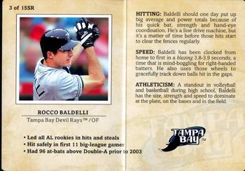 2004 Fleer Platinum - MLB Scouting Report #3SR Rocco Baldelli Back