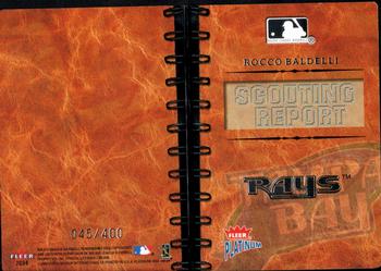 2004 Fleer Platinum - MLB Scouting Report #3SR Rocco Baldelli Front