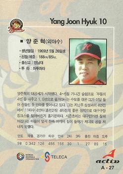 1999 Teleca Kolon Activ #A27 Joon-Hyuk Yang Back
