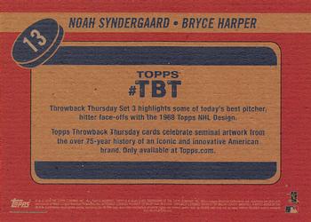 2018 Topps Throwback Thursday #13 Bryce Harper / Noah Syndergaard Back