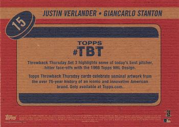 2018 Topps Throwback Thursday #15 Justin Verlander / Giancarlo Stanton Back
