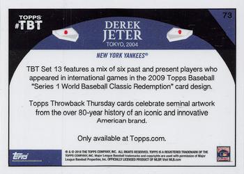 2018 Topps Throwback Thursday #73 Derek Jeter Back