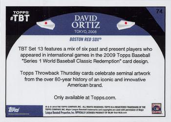 2018 Topps Throwback Thursday #74 David Ortiz Back