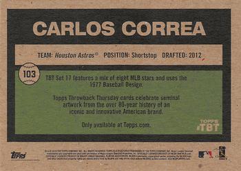 2018 Topps Throwback Thursday #103 Carlos Correa Back