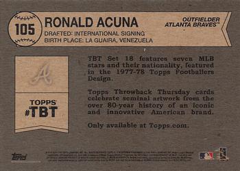 2018 Topps Throwback Thursday #105 Ronald Acuna Back