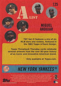 2018 Topps Throwback Thursday #125 Miguel Andujar Back