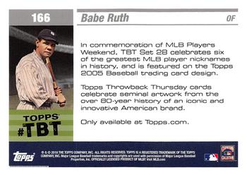 2018 Topps Throwback Thursday #166 Babe Ruth Back