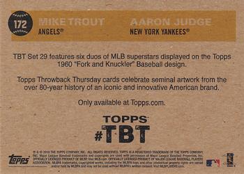 2018 Topps Throwback Thursday #172 Mike Trout / Aaron Judge Back