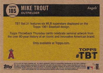 2018 Topps Throwback Thursday #185 Mike Trout Back