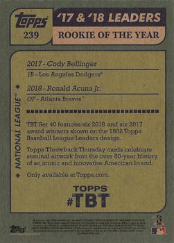 2018 Topps Throwback Thursday #239 Cody Bellinger / Ronald Acuna Jr. Back