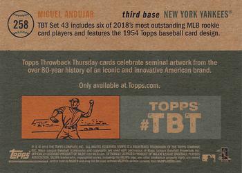 2018 Topps Throwback Thursday #258 Miguel Andujar Back