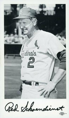 1967 St. Louis Cardinals Photocards #NNO Red Schoendienst Front
