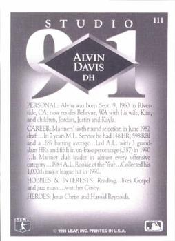 1991 Studio #111 Alvin Davis Back