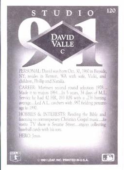 1991 Studio #120 David Valle Back