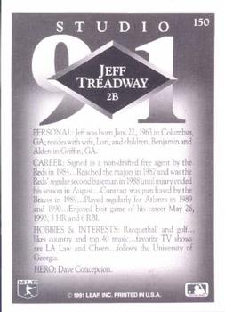 1991 Studio #150 Jeff Treadway Back