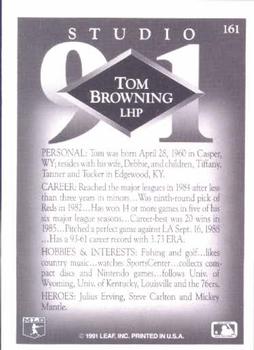1991 Studio #161 Tom Browning Back